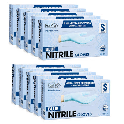 ForPro Disposable Nitrile Gloves, Chemical Resistant, Powder-Free, Latex-Free, Non-Sterile, Food Safe, 4 Mil