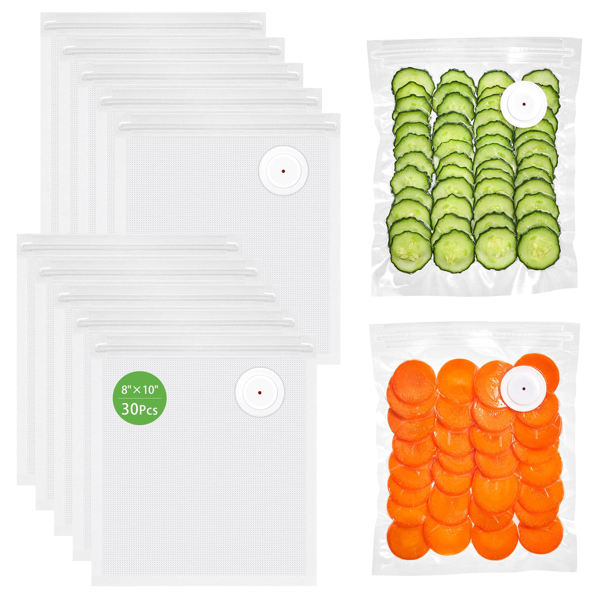 Syntus 40 Pcs Reusable Vacuum Sealer Bags for Food, S+M+L+XL