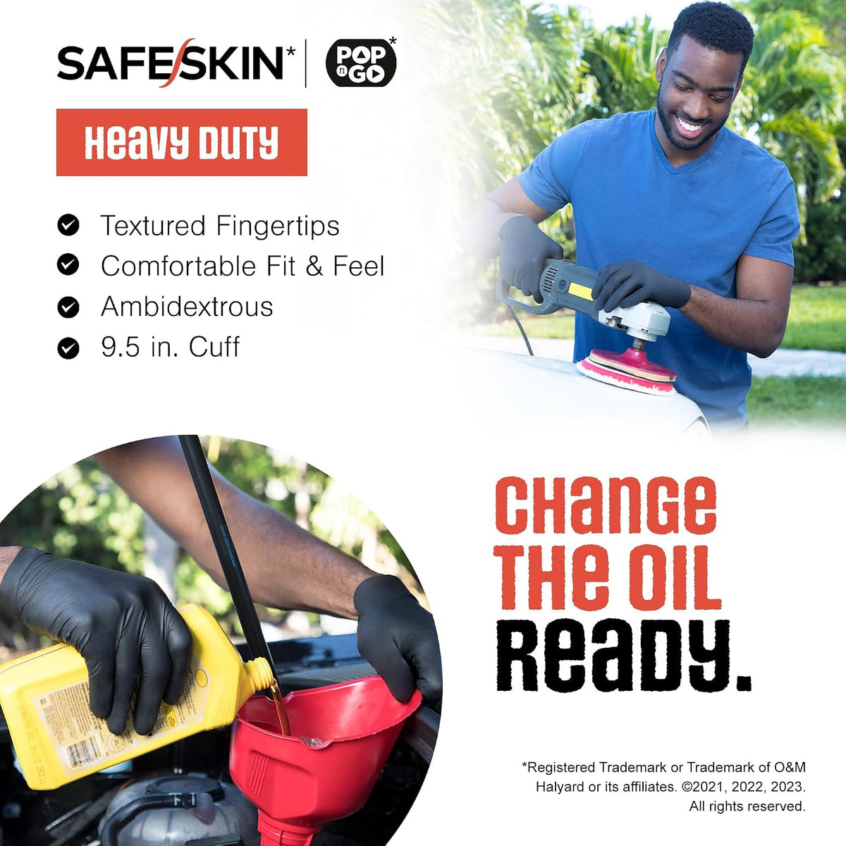 SAFESKIN Heavy Duty Nitrile Disposable Latex Free Gloves (40/160/1600 packs), Black Gloves for Food Prep, Cleaning, Mechanic