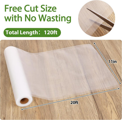 Vacuum Sealer Bags for Food Storage, 6 Rolls 11" x 20', Cut-to-Size Bags