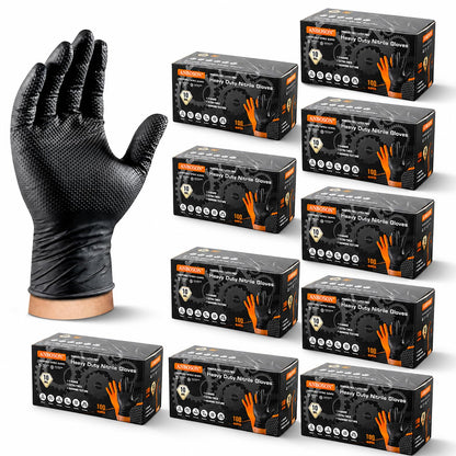 ANBOSON 10 Mil Heavy Duty Diamond Texture Nitrile Gloves, X-Large, 100 Ct