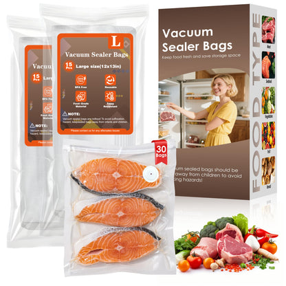 Compact Vacuum Sealer for Food (Vacuum Sealer Machine + 30 Reusable Vacuum Bags) Powerful Handheld Vacuum Sealer Machine, Featuring LED Pressure Display, Portable Food Sealer