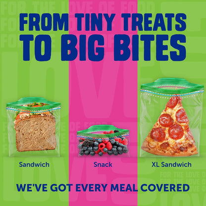 Ziploc Lunch Trio Food Storage Bags Variety Pack, 225 Total Bags