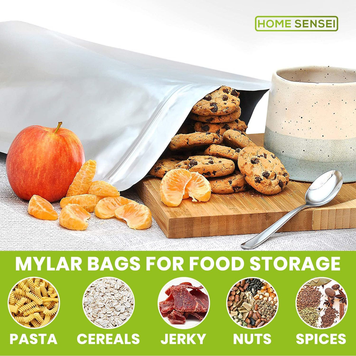 10pcs 5 Gallon Mylar Bags for Food Storage - 10 Mil Thick - Extra large bags 5 Gallon with Oxygen Absorbers 2500cc - Zipper Resealable Milar Bags - Bolsas Mylar 5 Galones