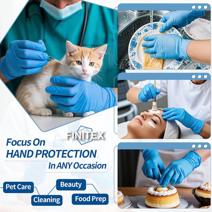 FINITEX Blue Disposable Nitrile Exam Gloves 200PCS/BOX 3.5mil Food