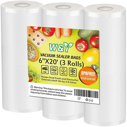 W&Y Vacuum Sealer Bags 6x10 Inch Pint 100 Count -Pre-Separated