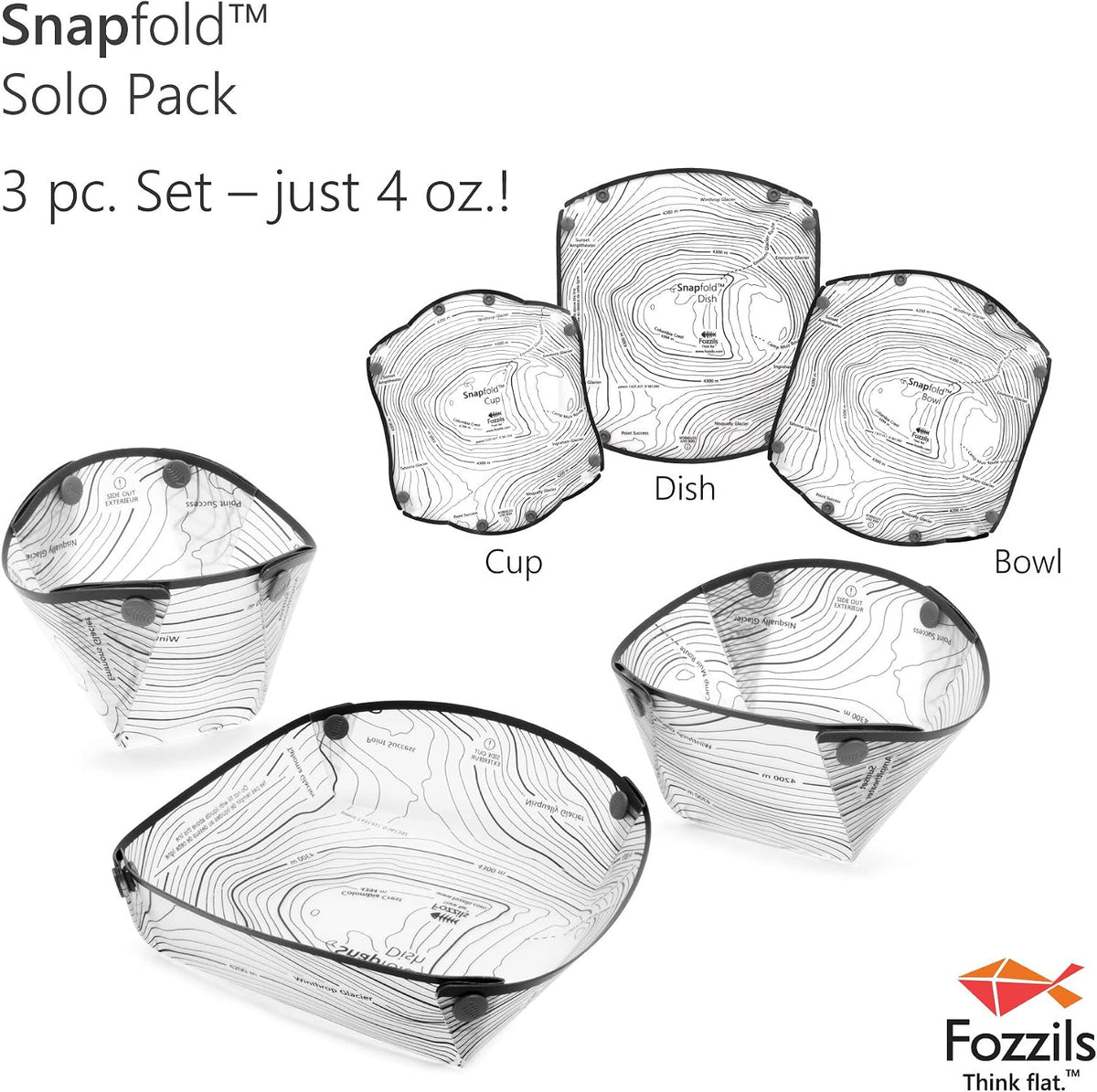 Fozzils Snapfold™ Solo Pack (Cup, Bowl, Dish)