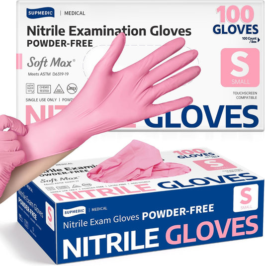 Supmedic Medical Nitrile Exam Gloves, Latex & Powder-Free Disposable 100 Ct