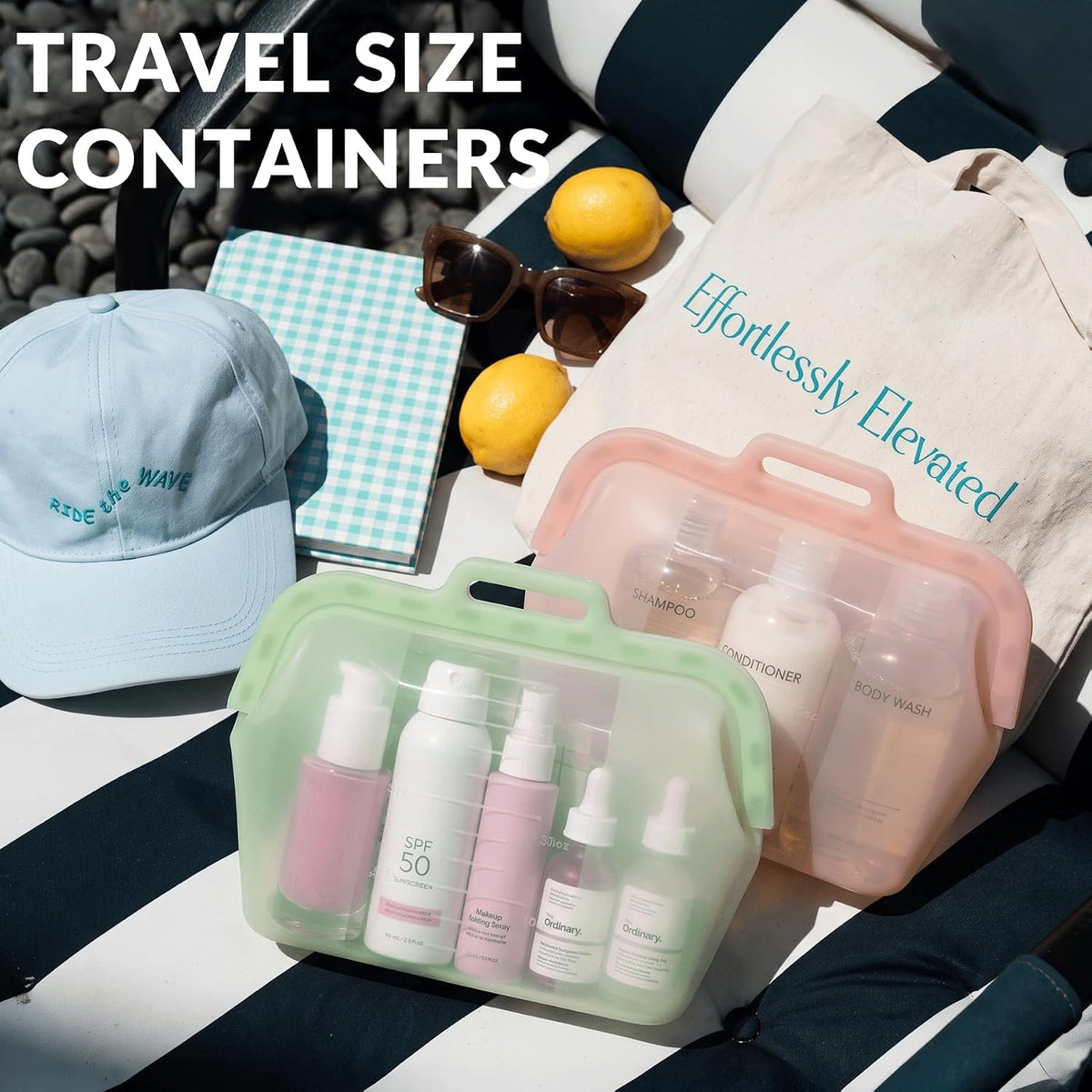 Large Reusable Silicone Food Storage Bag, 68 oz/2 L, Magnetic Seal