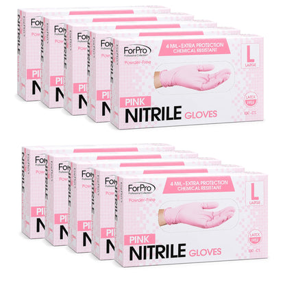 ForPro Disposable Nitrile Gloves, Chemical Resistant, Powder-Free, Latex-Free, Non-Sterile, Food Safe, 4 Mil