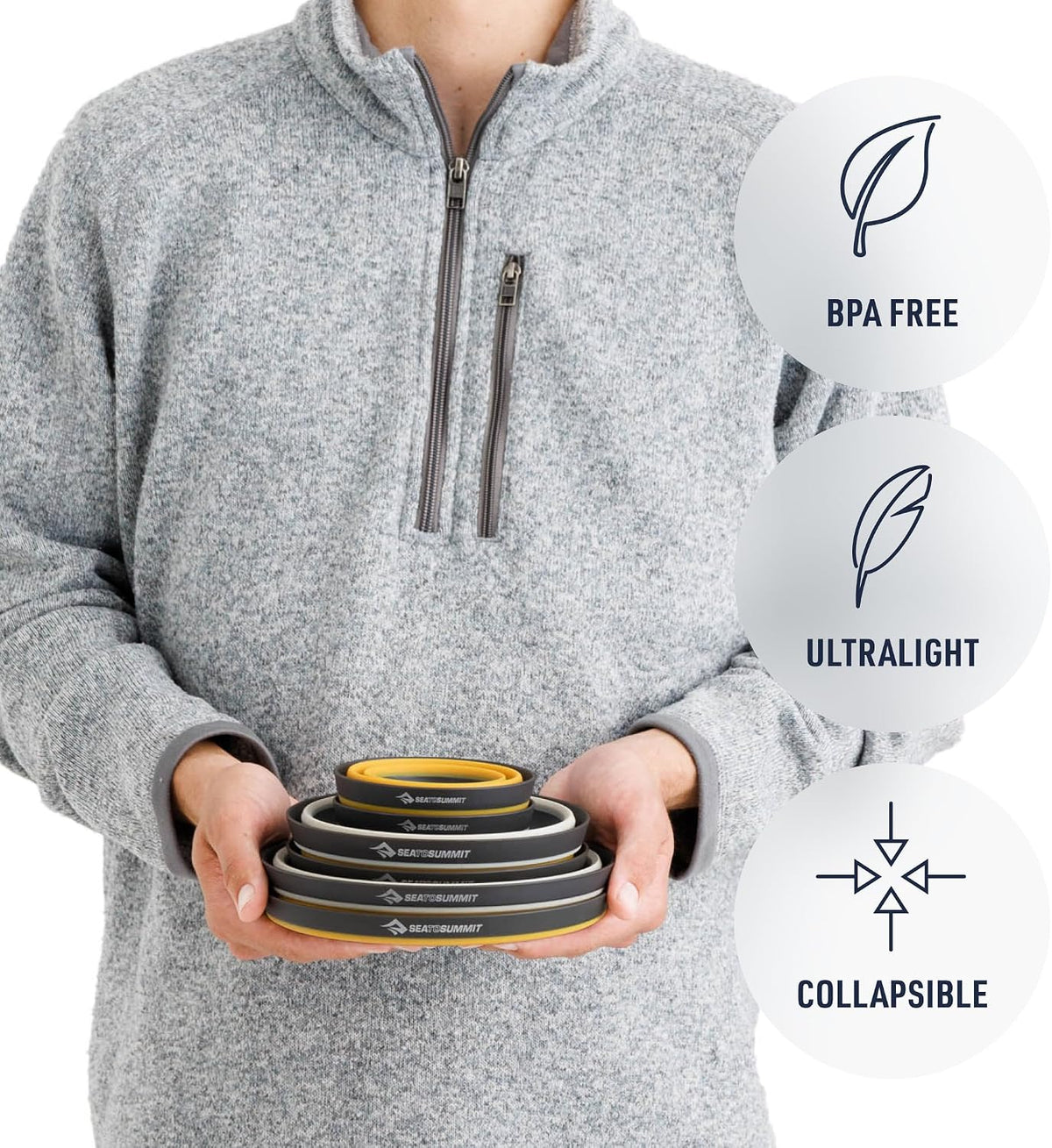 Sea to Summit Frontier Dinnerware Set, 2P (2 Med Bowls, 2 Lg Bowls, 2 Cups)