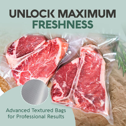 Avid Armor Food Vacuum Sealer Bags – 100-Pack, 8x12” Quart Freezer Bags