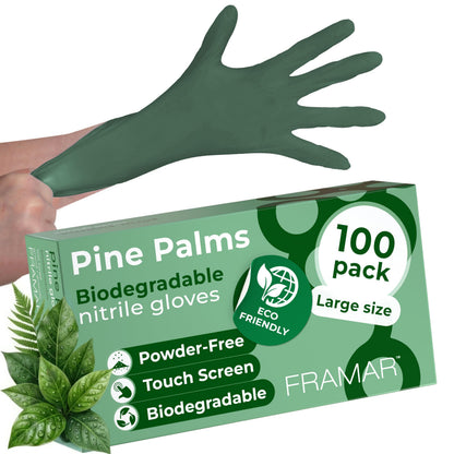 FRAMAR Green Gloves Disposable Latex Free, Heavy Duty Nitrile Gloves Medium