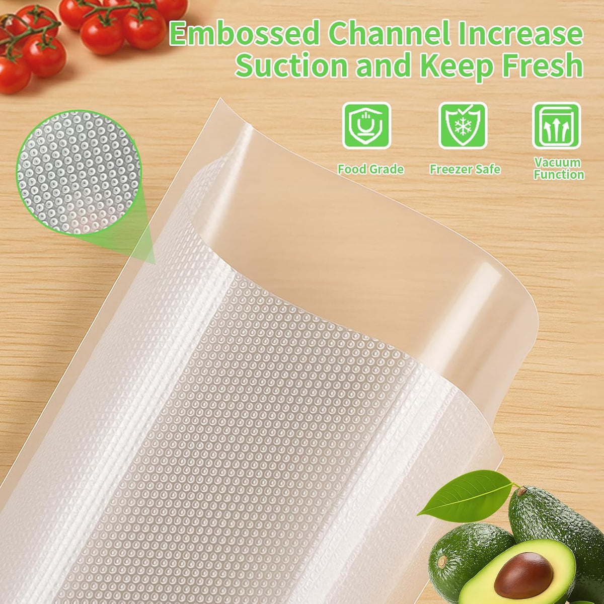 MakMeFre Pint 6"x10"Vacuum Sealer Bags 400ct for Food Storage