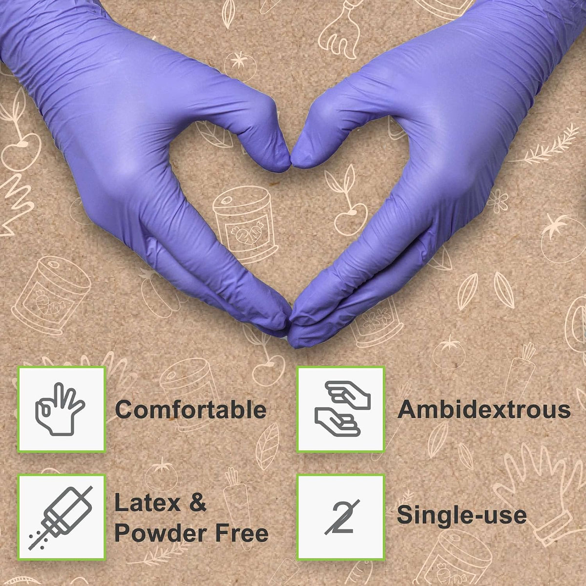 Biodegradable Disposable Medical Gloves Medium - 150 Count - Violet Blue Nitrile Gloves - Medical Exam Powder and Latex Free Gloves - Surgical and Dental Grade with Textured Fingertips