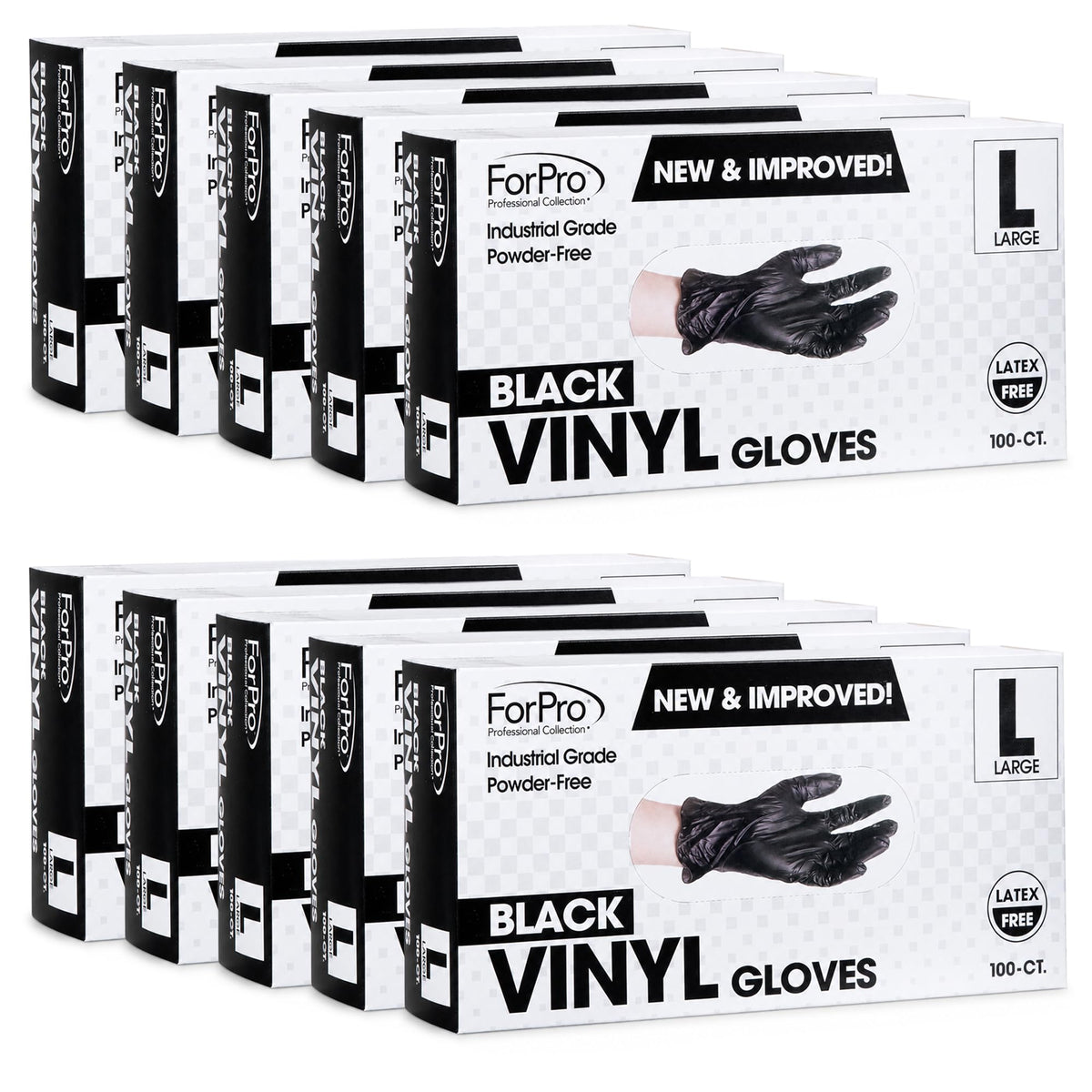 ForPro Disposable Vinyl Gloves, 3.9 Mil, Powder & Latex-Free, Food Safe