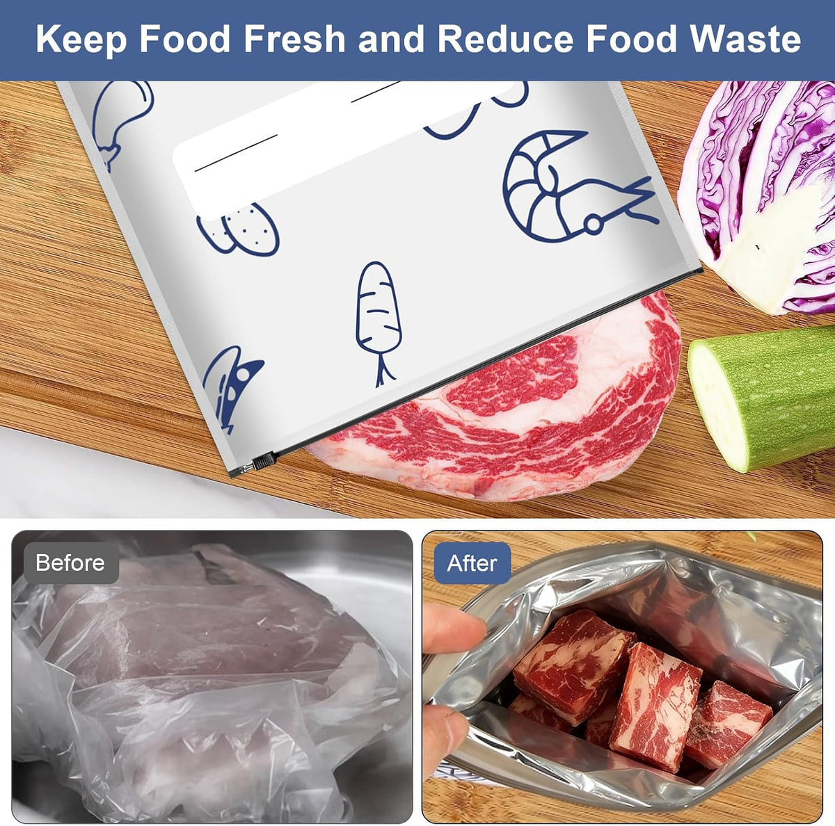 30 PCS Reusable Aluminum Foil Sealable Storage Bags, 2026 New Resealable Vacuum Zipper Pouches, Stand Up Foil Sealable Bags with Label and Zip Lock for Vegetable Fruit Meat