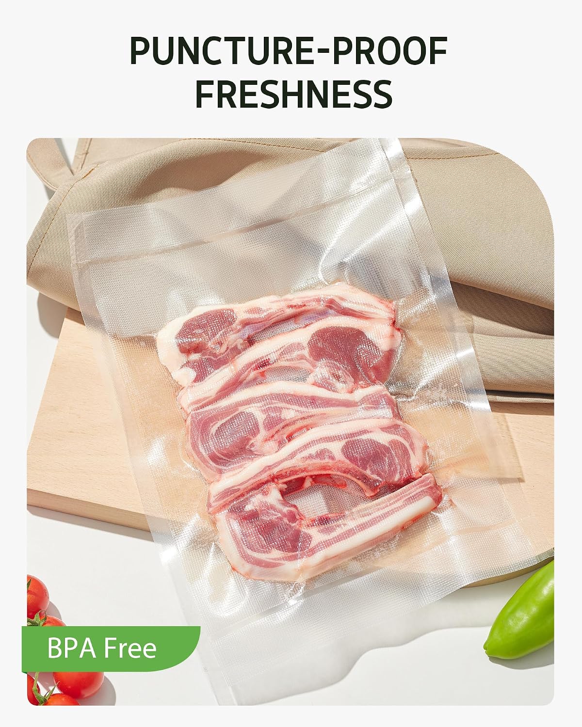 Syntus 11" x 150' Vacuum Sealer Bags for Food Seal Rolls with Cutter