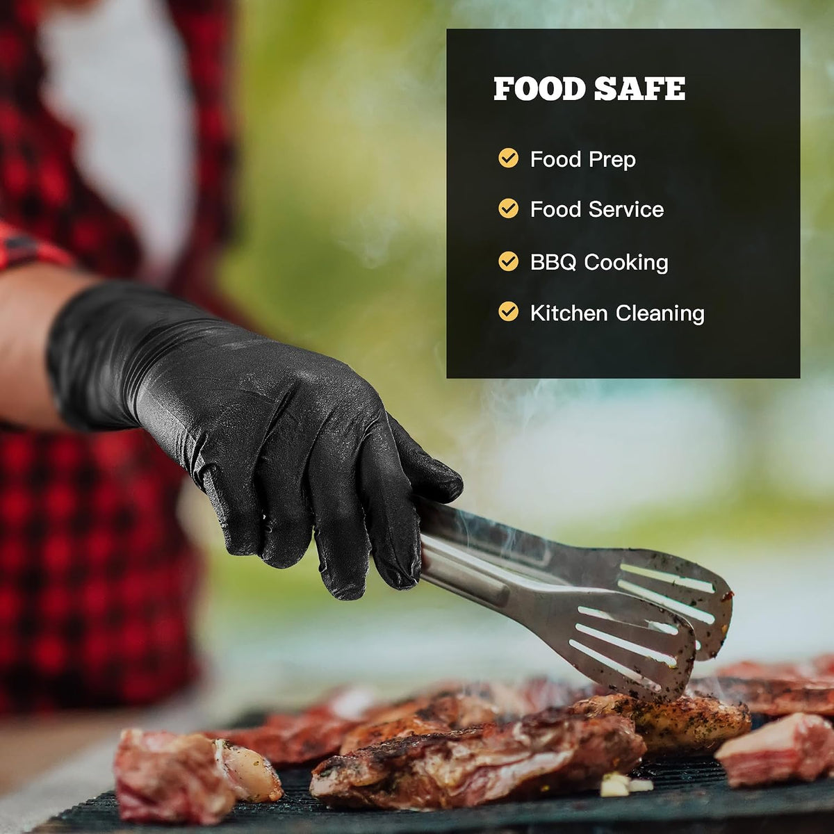TitanFlex Heavy Duty Black Nitrile Gloves, 6 Mil, Fully Textured, Mechanic Disposable Gloves, Latex Free, Powder Free