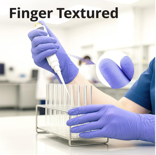 SwiftGrip Disposable Nitrile Exam Gloves, 3mil, Medium, Box of 100, Violet Nitrile Gloves Disposable Latex Free for Medical, Cleaning, Cooking & Esthetician, Food-Safe, Powder-Free, Purple