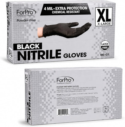 ForPro Disposable Nitrile Gloves, Chemical Resistant, Powder-Free, Latex-Free, Non-Sterile, Food Safe, 4 Mil