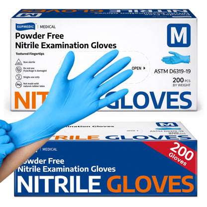 Supmedic Medical Soft Max Nitrile Exam Disposable Gloves Powder-Free 200 Ct