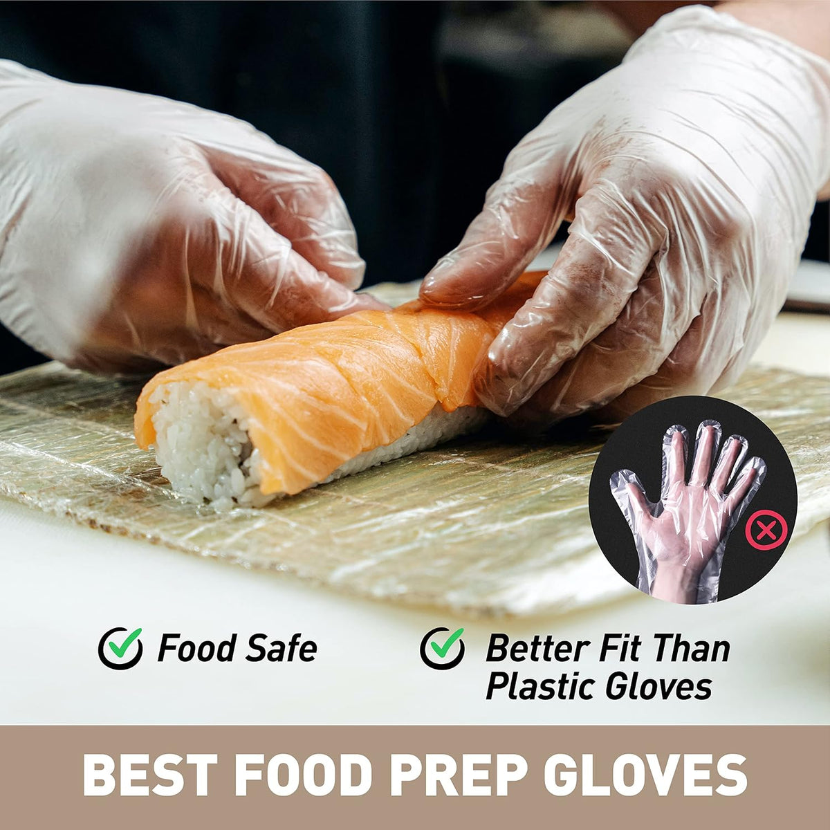 OKIAAS Clear Vinyl Disposable Gloves, Latex-Free, Powder-Free