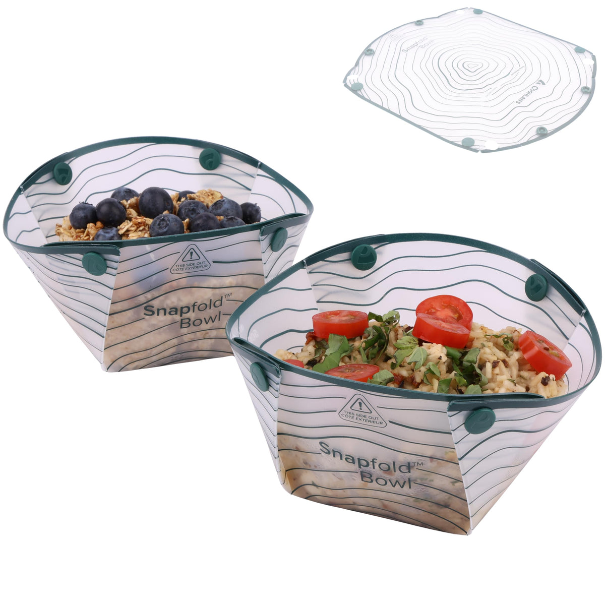 Coghlan's Snapfold™ Solo Pack 3-Piece Collapsible Tableware Set – Lightweight 4 oz, Leakproof, Compact Camping Gear for Backpacking, Hiking, and Outdoors, Includes Foldable Cup, Bowl, and Dish