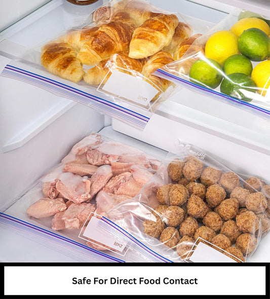 Gallon Food Storage Bags, Thick Non-Stand-Up Bag, Double Zipper Seal, BPA-Free, with Write-On Space - 120 Count