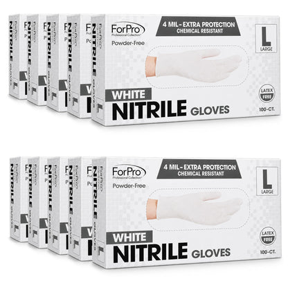 ForPro Disposable Nitrile Gloves, Chemical Resistant, Powder-Free, Latex-Free, Non-Sterile, Food Safe, 4 Mil