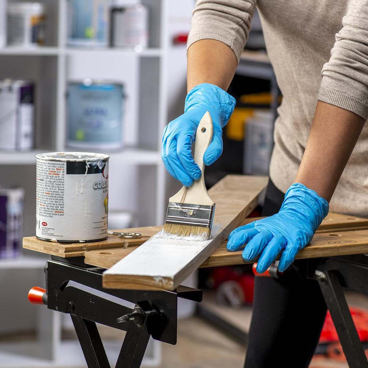 Comfy Package Synthetic Vinyl Blend Disposable Plastic Gloves Non-Sterile, Powder & Latex Free