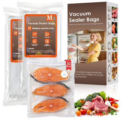 Compact Vacuum Sealer for Food (Vacuum Sealer Machine + 30 Reusable Vacuum Bags) Powerful Handheld Vacuum Sealer Machine, Featuring LED Pressure Display, Portable Food Sealer