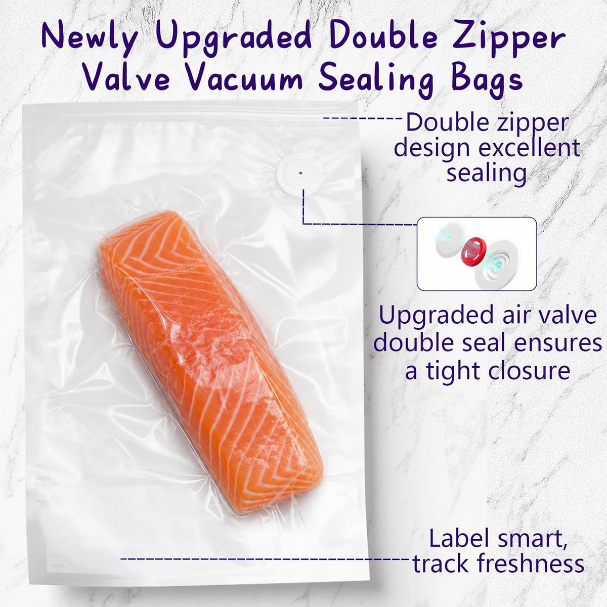30-Pack XL Large Vacuum Sealer Bags & 2 Bonus Sealing Clips, Compatible with Chef Preserve – BPA-Free (12 x 20 in) Reusable Food Storage Bags for Freezer, Microwave, Sous Vide – Leak-Proof