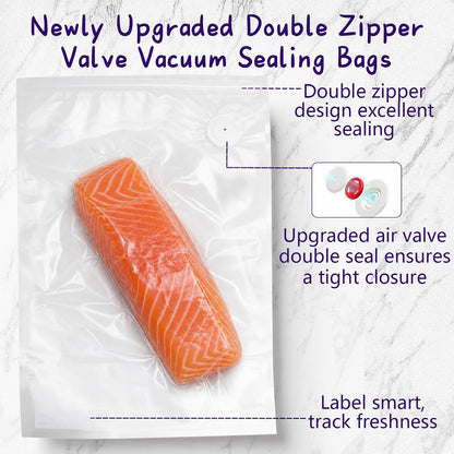 30-Pack XL Large Vacuum Sealer Bags & 2 Bonus Sealing Clips, Compatible with Chef Preserve – BPA-Free (12 x 20 in) Reusable Food Storage Bags for Freezer, Microwave, Sous Vide – Leak-Proof