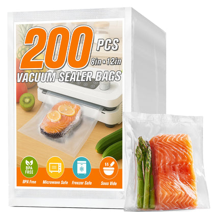 FUNFERY 100 PCS Precut Vacuum Sealer Bags for Food 11"x16"/8"x12"/6"x10"
