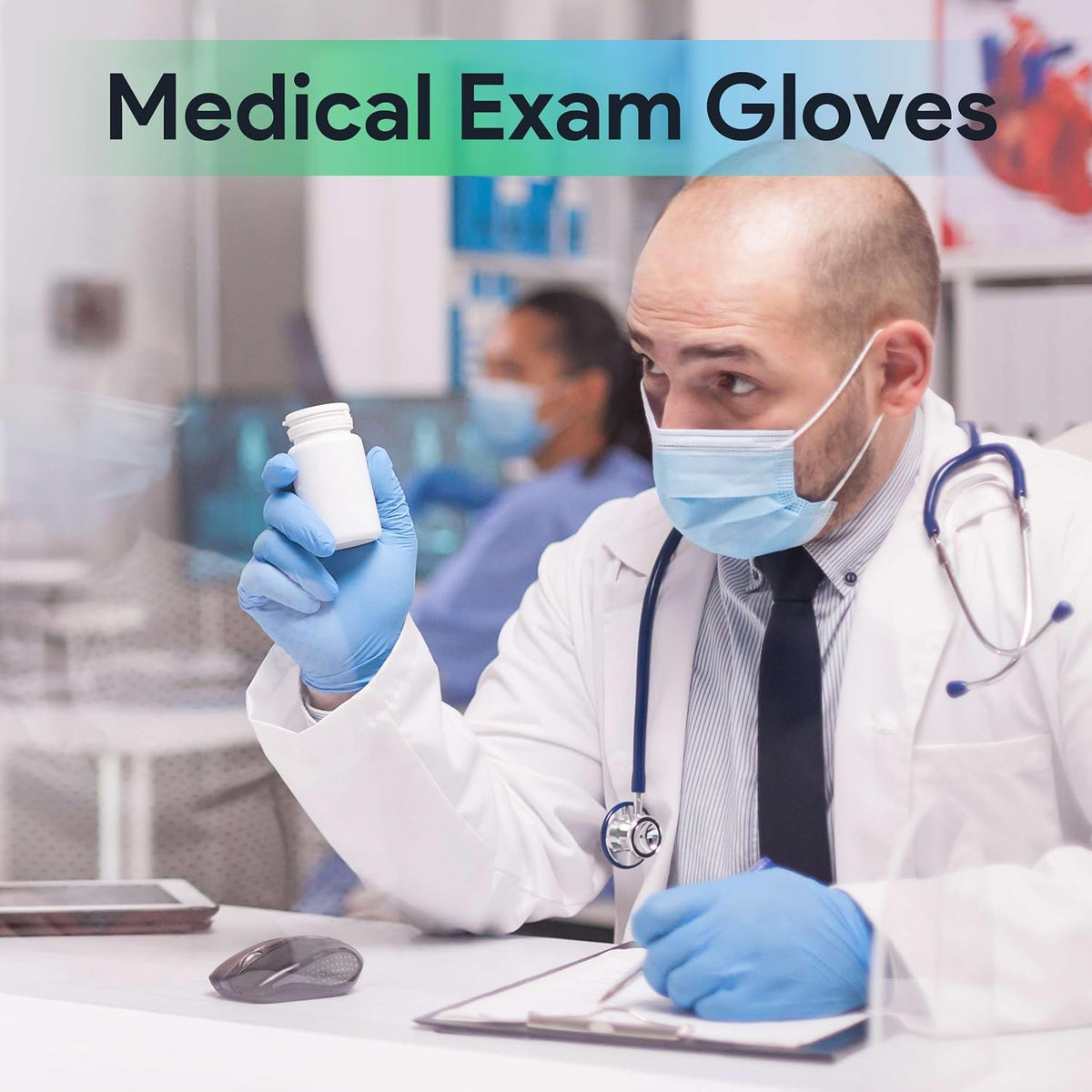 FifthPulse Blue Disposable Nitrile Exam Gloves Large 1000 Count - Medical Grade, 3 Mil, Textured Tips, Food Safe, Latex Free, Powder Free for Cleaning, Cooking, Medical Use - Case of 10 Boxes of 100