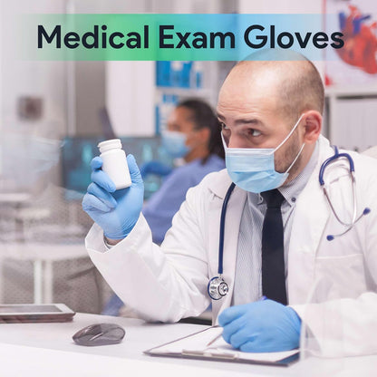 FifthPulse Blue Disposable Nitrile Exam Gloves Large 1000 Count - Medical Grade, 3 Mil, Textured Tips, Food Safe, Latex Free, Powder Free for Cleaning, Cooking, Medical Use - Case of 10 Boxes of 100