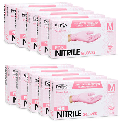 ForPro Disposable Nitrile Gloves, Chemical Resistant, Powder-Free, Latex-Free, Non-Sterile, Food Safe, 4 Mil
