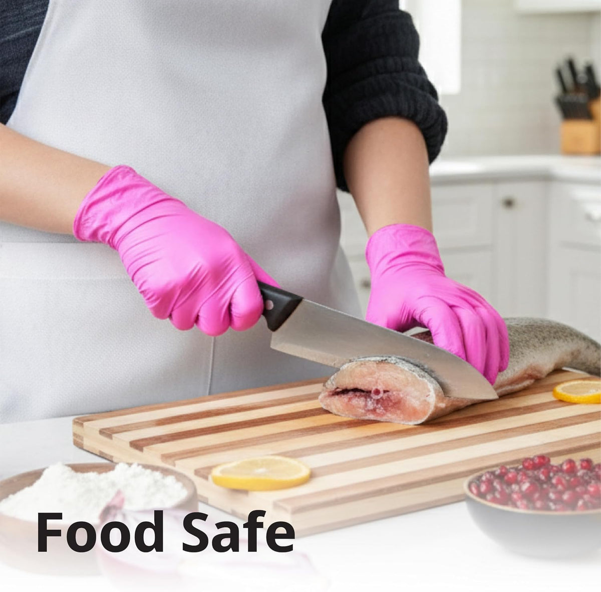 SwiftGrip Powder-Free Nitrile Gloves, 3-mil, Disposable Nitrile Gloves, Latex-Free, Powder-Free - Pink/Fuchsia