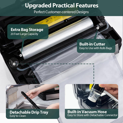 Beelicious Pro Vacuum Sealer Machine for Food, Multiple Modes For Meal Prep