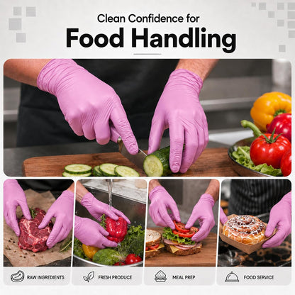 ForPro Disposable Nitrile Gloves, Chemical Resistant, Powder-Free, Latex-Free, Non-Sterile, Food Safe, 4 Mil