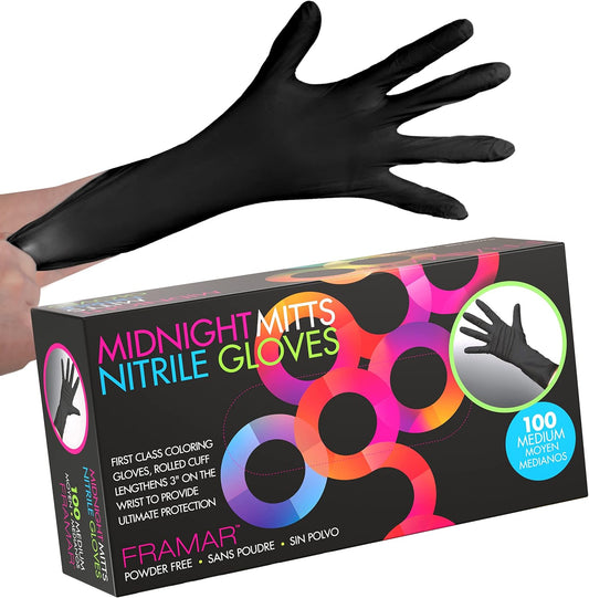 FRAMAR Powder Free Nitrile Gloves Medium, Guantes De Nitrile