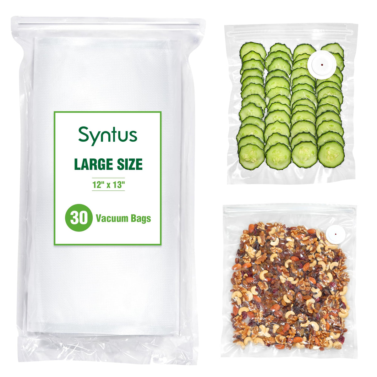 Syntus 40 Pcs Reusable Vacuum Sealer Bags for Food, S+M+L+XL