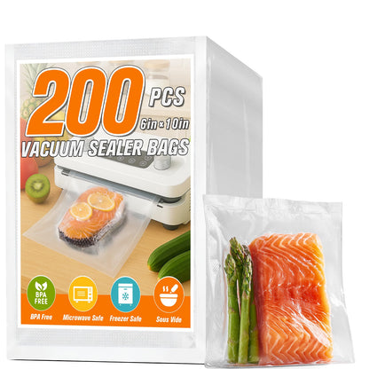 FUNFERY 100 PCS Precut Vacuum Sealer Bags for Food 11"x16"/8"x12"/6"x10"