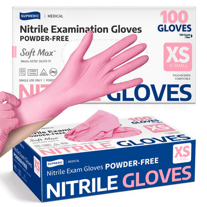Supmedic Medical Nitrile Exam Gloves, Latex & Powder-Free Disposable 100 Ct