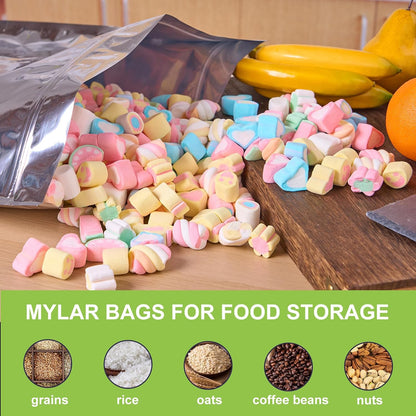 25 Pcs 5 Gallon Mylar Bags with Oxygen Absorbers - 10 Mil Thick