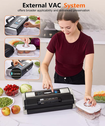 95KPa 10-in-1 Commercial Vacuum Sealer Double Heat Seal Device