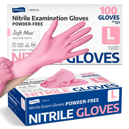 Supmedic Medical Nitrile Exam Gloves, Latex & Powder-Free Disposable 100 Ct