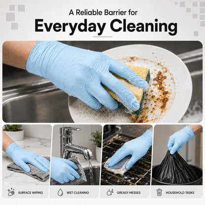 ForPro Disposable Nitrile Gloves, Chemical Resistant, Powder-Free, Latex-Free, Non-Sterile, Food Safe, 4 Mil