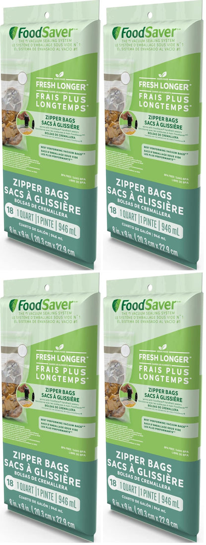 FoodSaver 1-Quart BPA-Free Multilayer Construction Vacuum Zipper Bags